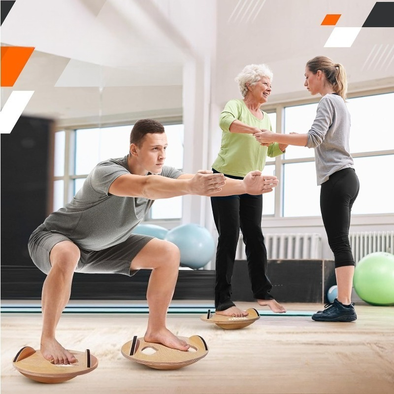 Wooden Fitness Balance Board A - Yoga Fitness Exercises 리뷰 및 가격