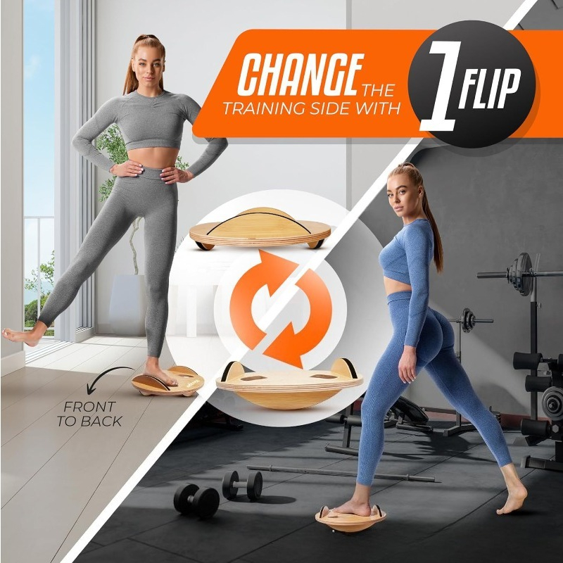 Wooden Fitness Balance Board A - Yoga Fitness Exercises 리뷰 및 가격