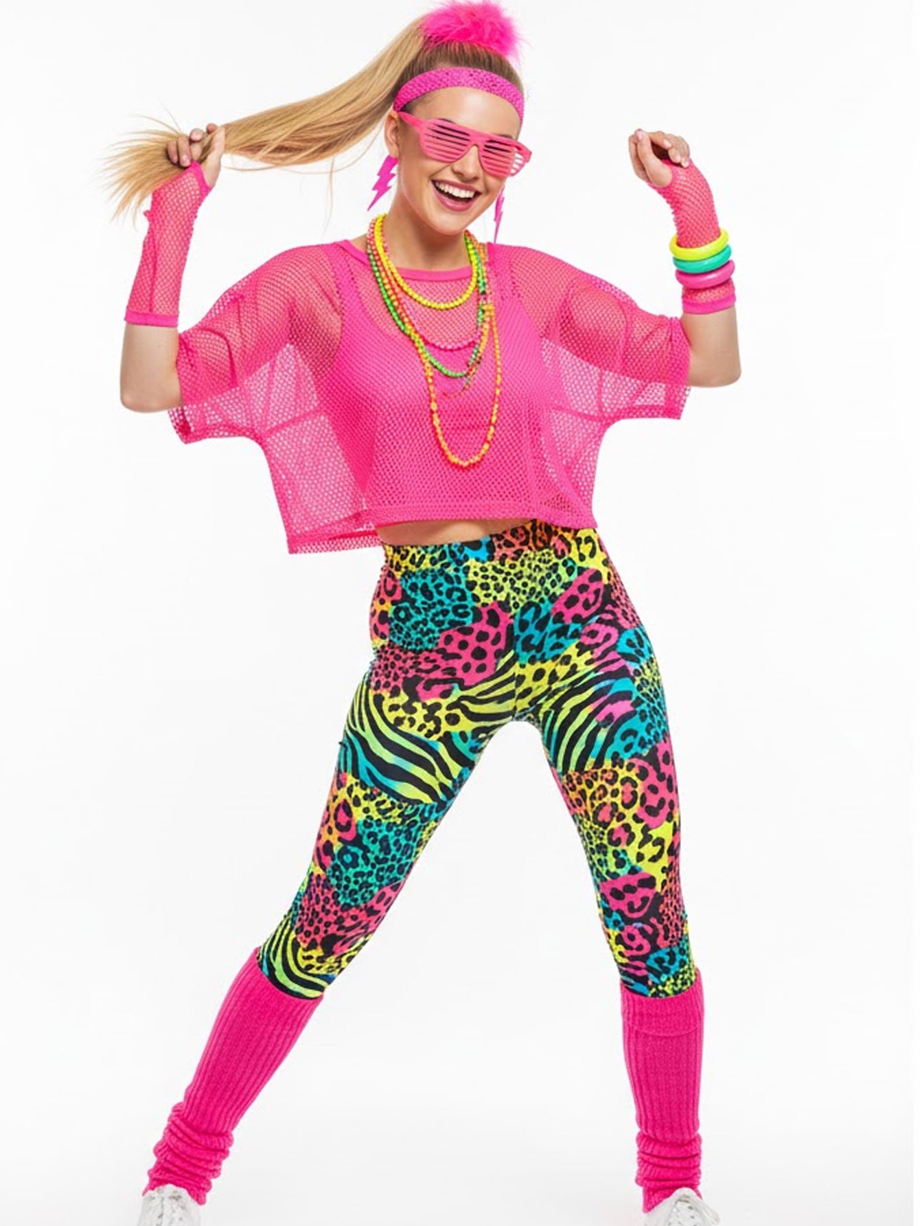 80s Style Mesh T-Shirt Legging - Yoga Fitness Holiday 리뷰 및 가격